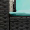 vidaXL Garden Sofa 5-Seater with Cushions Black Poly Rattan
