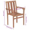 vidaXL Stackable Garden Chairs with Cushions 4 pcs Solid Teak Wood