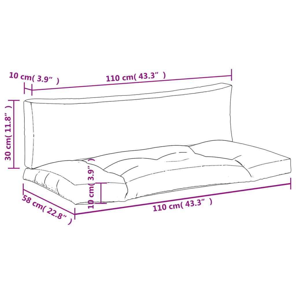 vidaXL Pallet Cushions 2 pcs Cream Fabric
