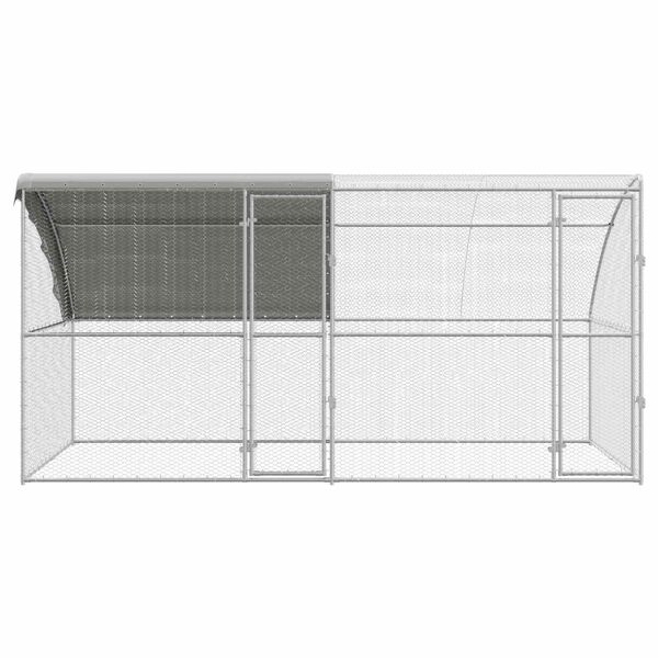 vidaXL Chicken Cage 2 pcs Silver 400 x 200 x 200 cm Steel and PE