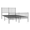 vidaXL Metal Bed Frame without Mattress with Footboard Black 135x190cm