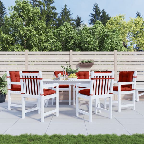 vidaXL Lowback Chair Cushions 6 pcs Melange Red 100x50x7 cm Fabric
