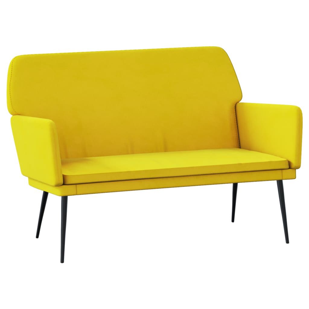 vidaXL Bench Yellow 108x79x79 cm Velvet