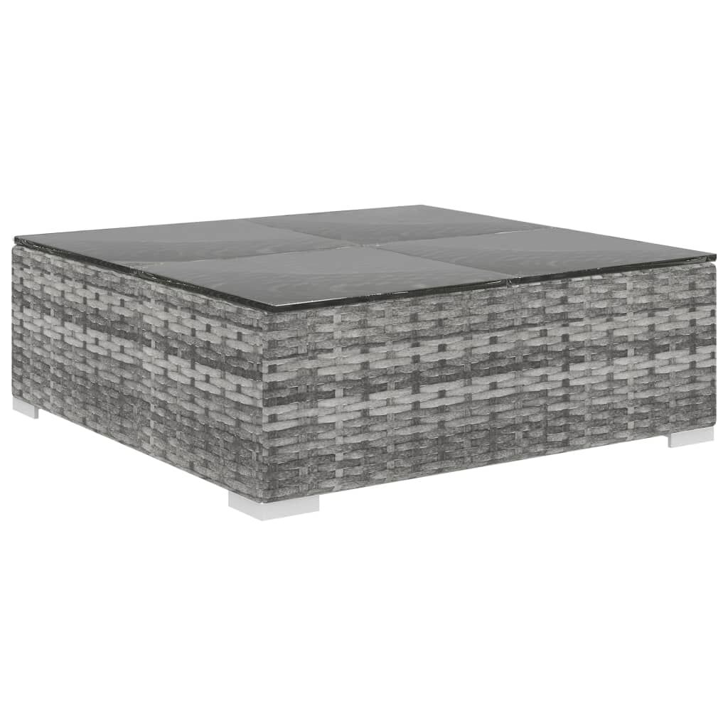 vidaXL 13 Piece Garden Lounge Set with Cushions Poly Rattan grey
