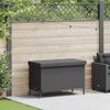 vidaXL Garden Storage Box with Wheels Black 110x55x73 cm Poly Rattan