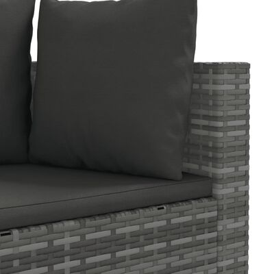 vidaXL 7 Piece Garden Sofa Set with Cushions Grey Poly Rattan