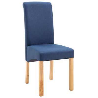 vidaXL Dining Chairs 4 pcs Blue Fabric