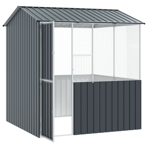 vidaXL Bird Cage Anthracite215x78x200 cm Galvanised Steel