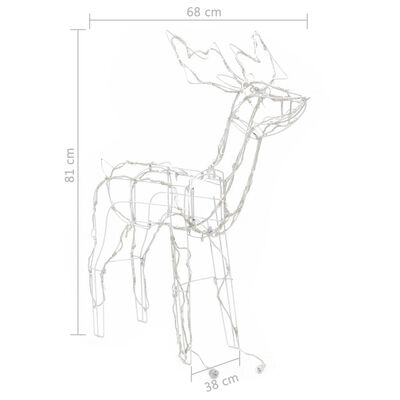 vidaXL 3 Piece Christmas Light Display Reindeers 229 LEDs