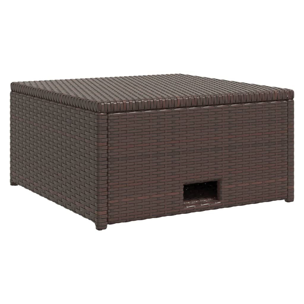 vidaXL 4 Piece Garden Lounge Set with Cushions Poly Rattan Brown