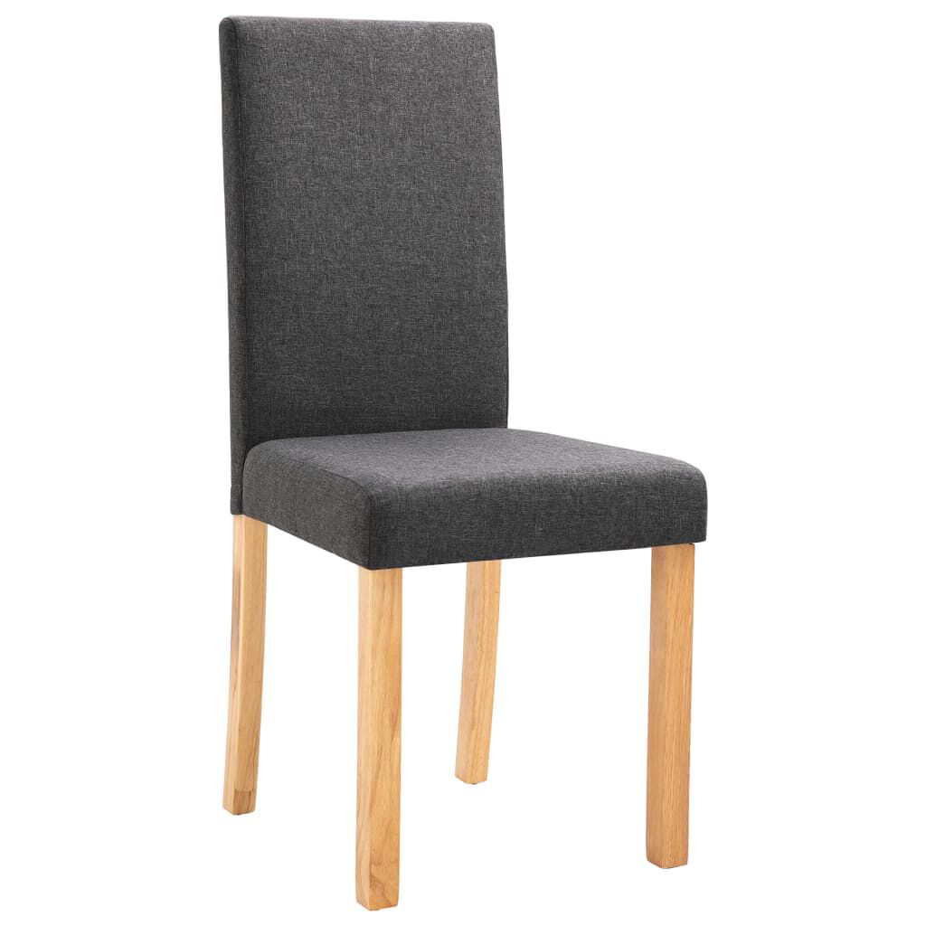 vidaXL Dining Chairs 2 pcs Dark Gray Fabric
