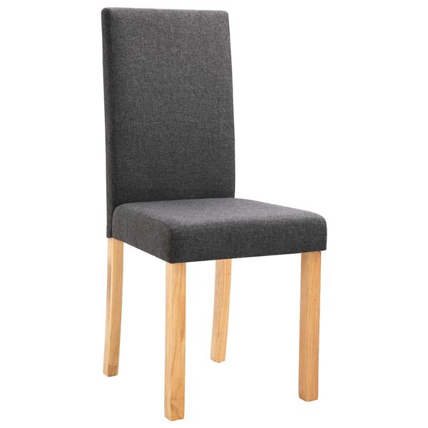 vidaXL Dining Chairs 2 pcs Dark Gray Fabric