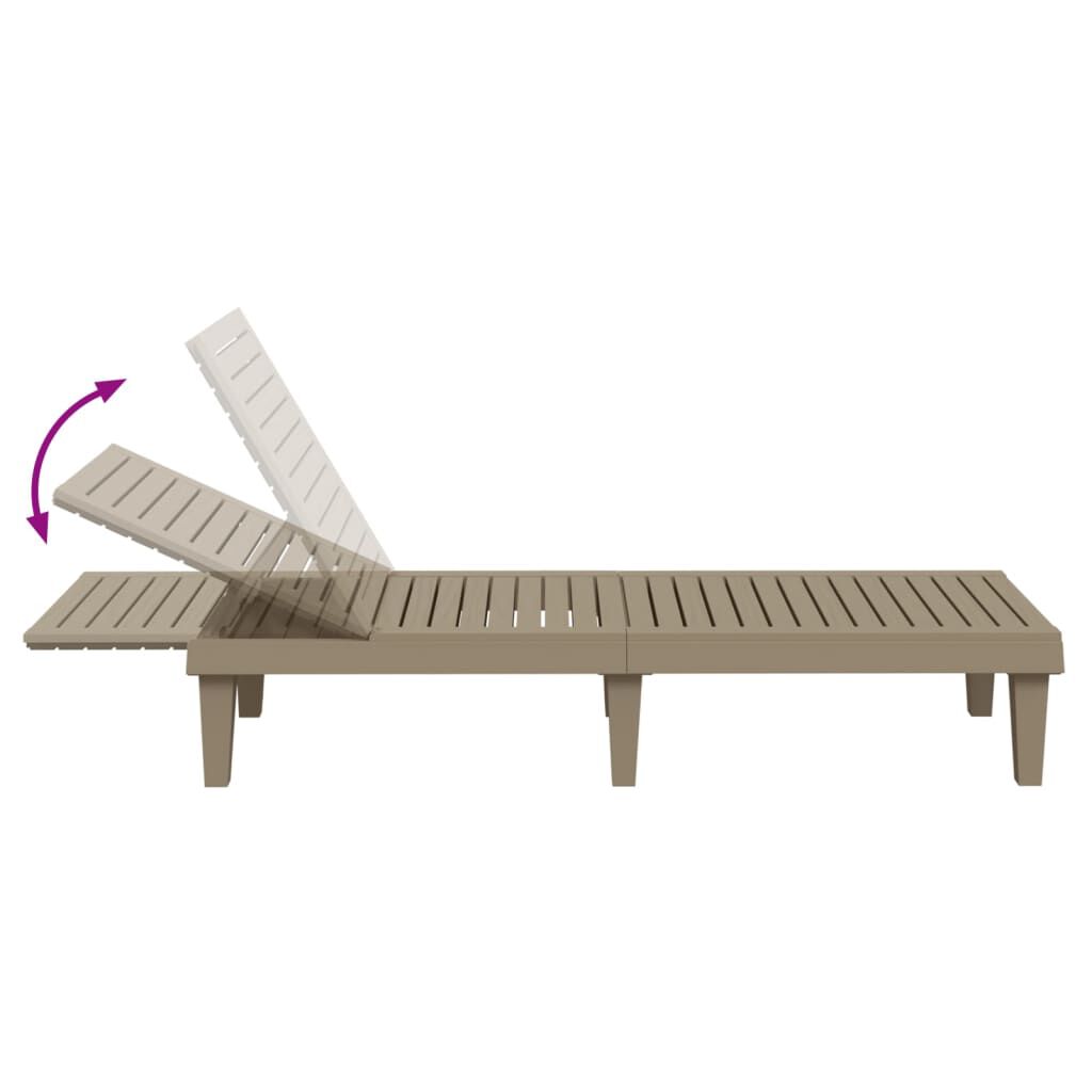 vidaXL Sun Lounger Light Brown 155x58x83 cm Polypropylene