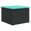 vidaXL 5 Piece Garden Sofa Set with Cushions Black Poly Rattan