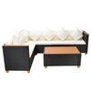 vidaXL 4 Piece Garden Lounge Set with Cushions Poly Rattan Black