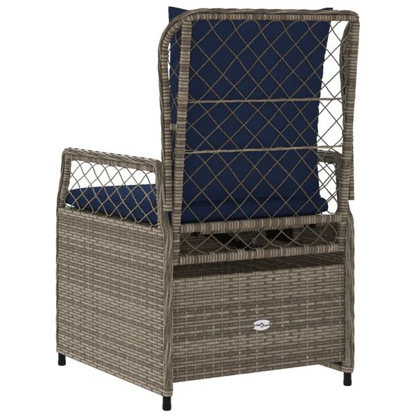 vidaXL Reclining Garden Chairs 2 pcs Grey Poly Rattan