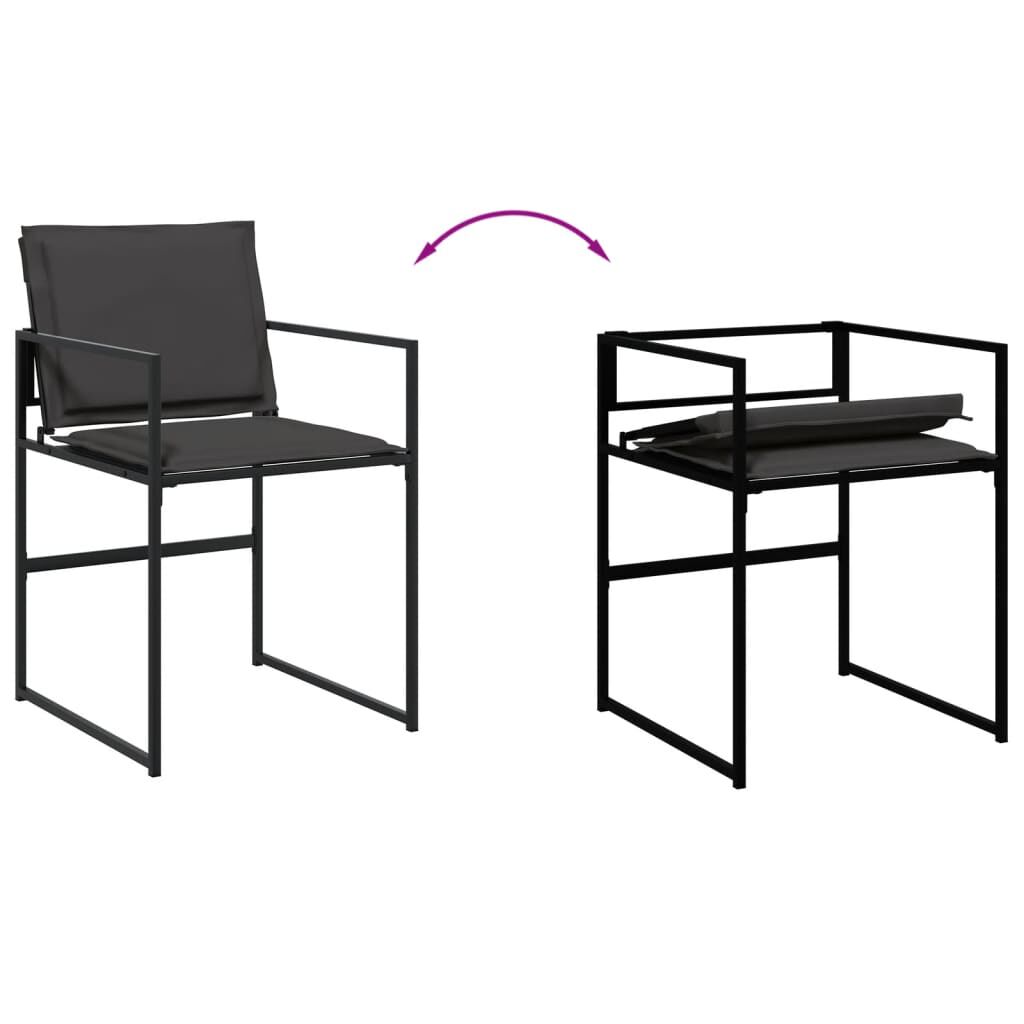 vidaXL 13 Piece Garden Dining Set with Cushions Black Textilene