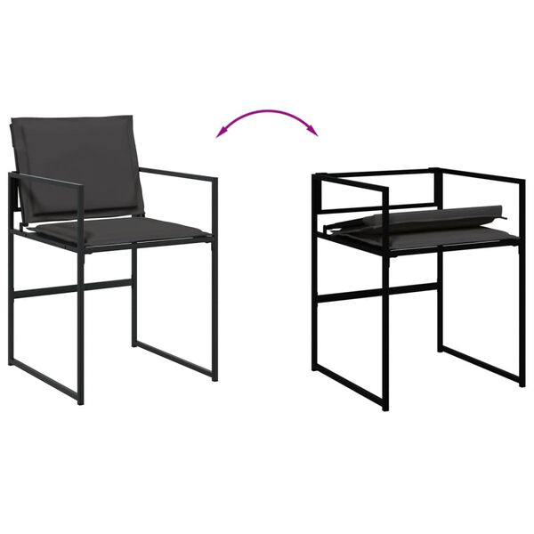 vidaXL 13 Piece Garden Dining Set with Cushions Black Textilene