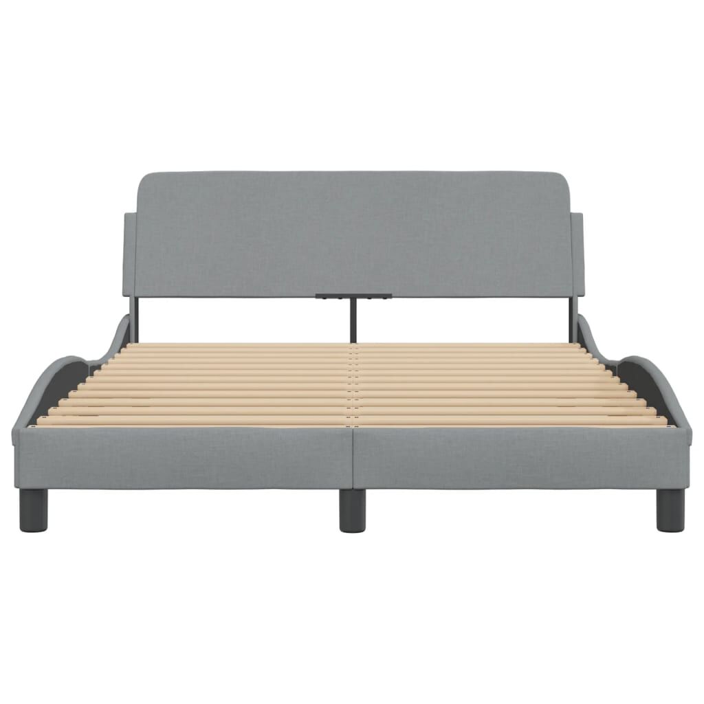 vidaXL Bed Frame without Mattress Light Grey 137x187 cm Double Fabric