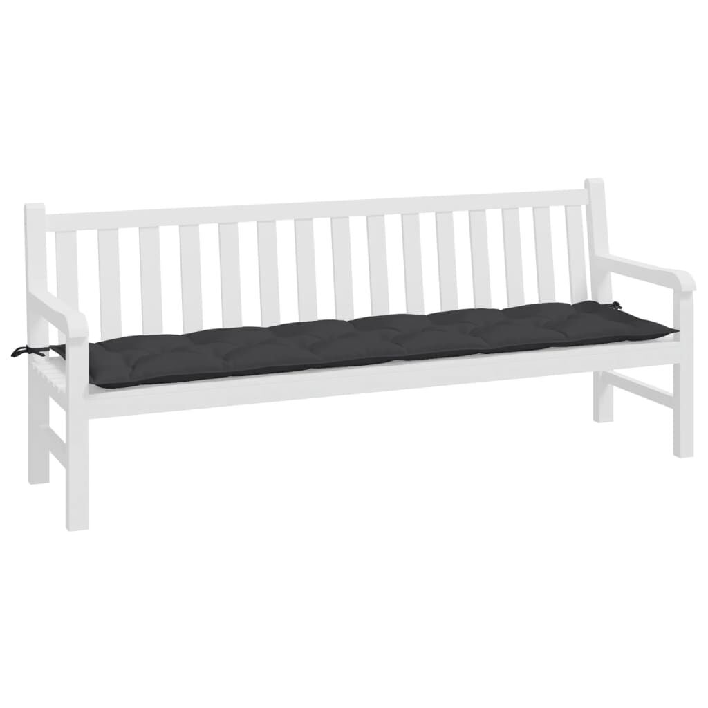 vidaXL Garden Bench Cushion Black 200x50x7 cm Oxford Fabric