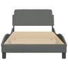 vidaXL Bed Frame "Dover" Dark Grey 100x203 cm Fabric