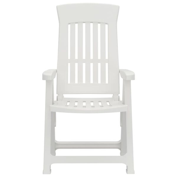 vidaXL Garden Reclining Chairs 2 pcs White PP