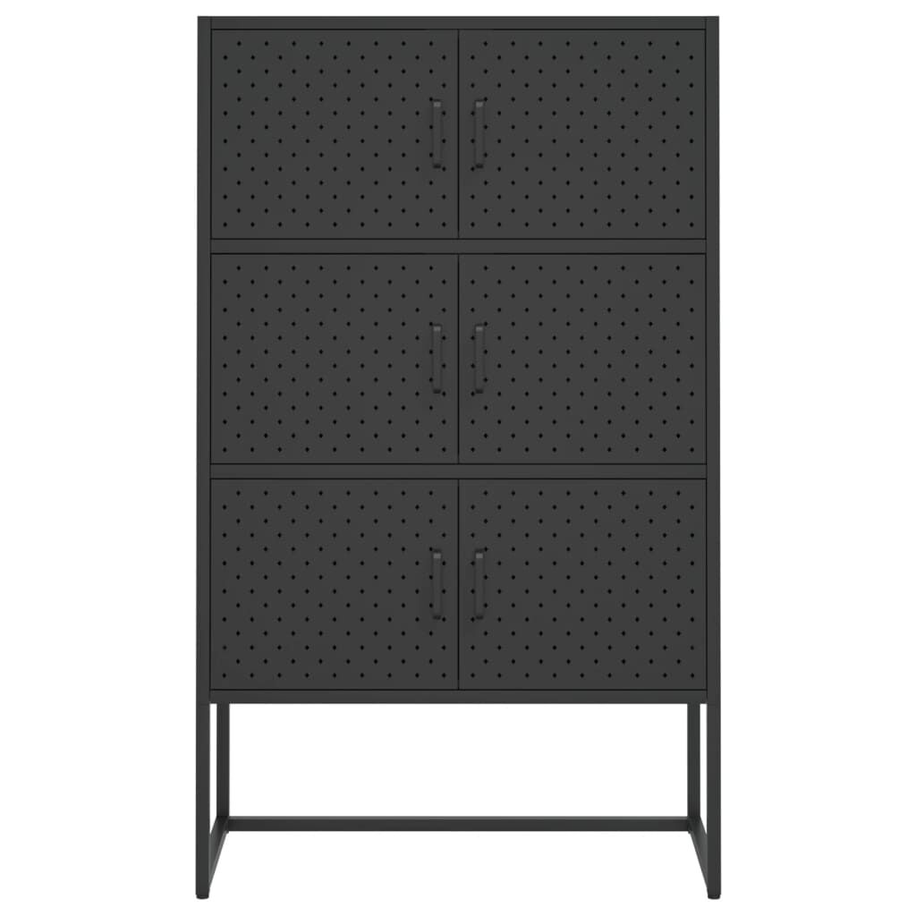 vidaXL Highboard Black 80x35x135 cm Steel