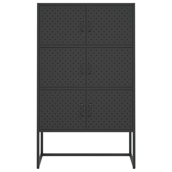 vidaXL Highboard Black 80x35x135 cm Steel