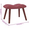 vidaXL Relaxing Chair with a Stool Pink Velvet