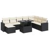 vidaXL 9 Piece Garden Sofa Set with Cushions Black Poly Rattan