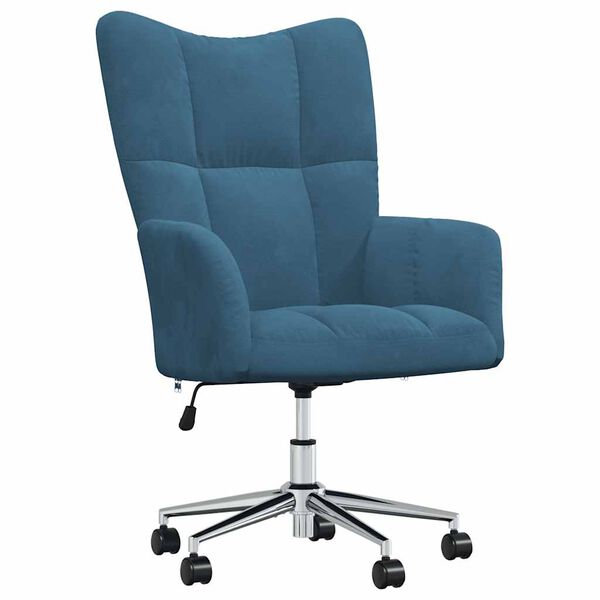 vidaXL Relaxing Chair Blue Velvet