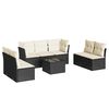 vidaXL 8 Piece Garden Sofa Set with Cushions Black Poly Rattan
