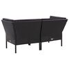 vidaXL 8 Piece Garden Lounge Set with Cushions Poly Rattan Black