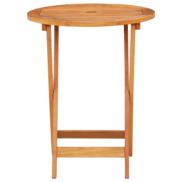 vidaXL Folding Garden Table Ø60x75 cm Solid Eucalyptus Wood