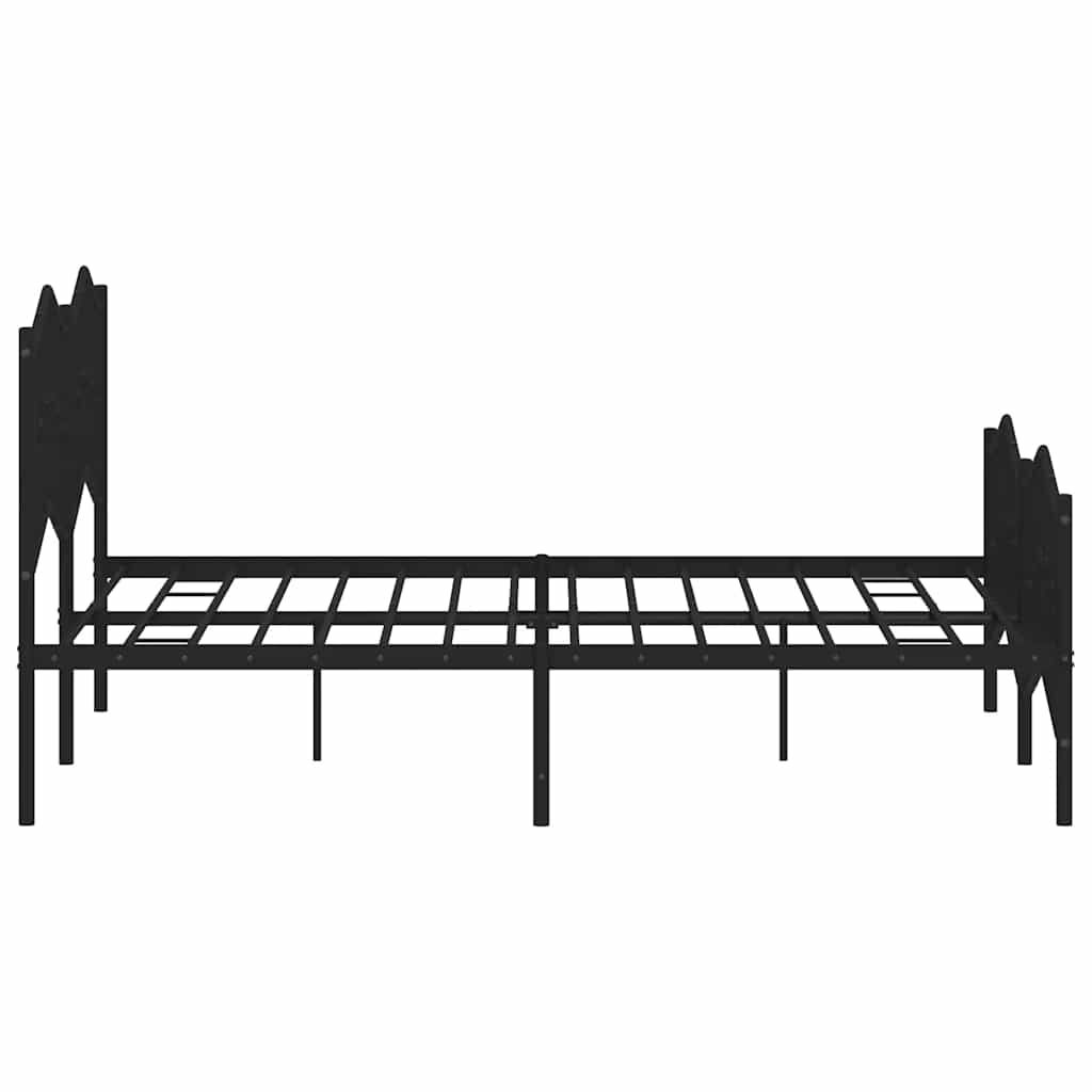 vidaXL Metal Bed Frame without Mattress with Footboard Black 135x190cm