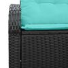 vidaXL Garden Sofa Black 124 x 62 x 85cm Poly Rattan