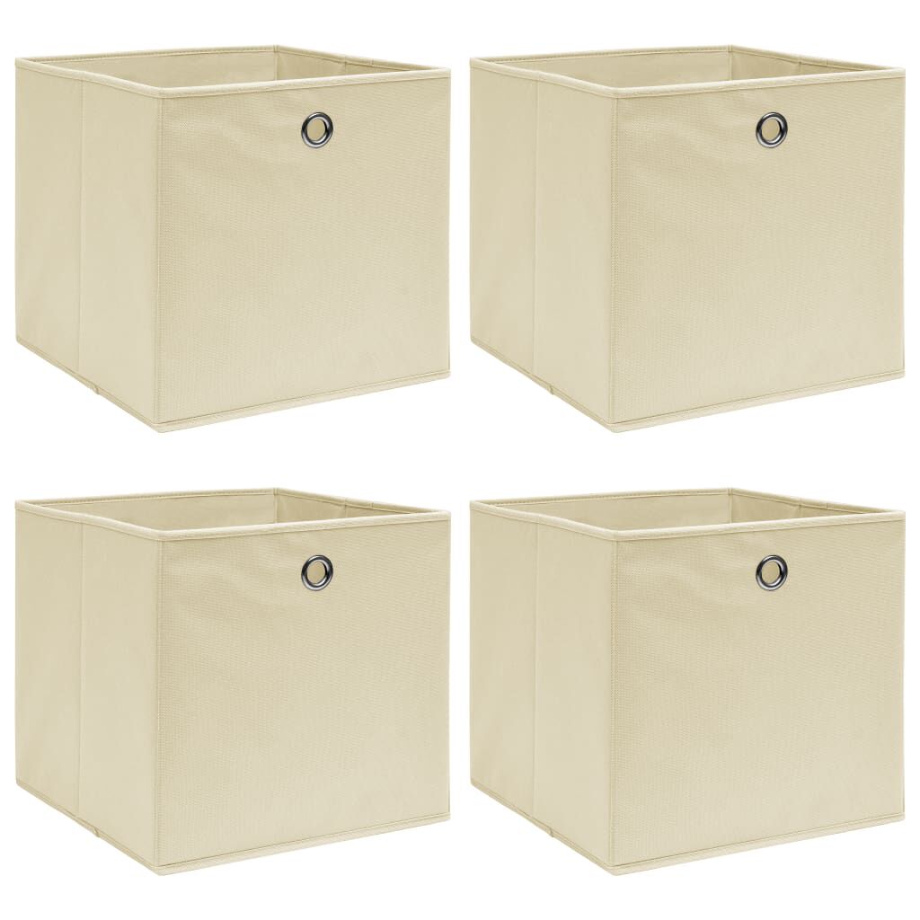 vidaXL Storage Boxes 4 pcs Cream 32x32x32 cm Fabric