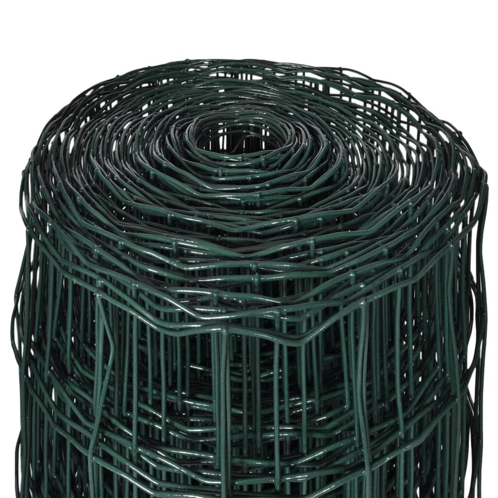 vidaXL Euro Fence Steel 25x1.2 m Green