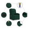 vidaXL Electric Stand up Massage Recliner Chair Dark Green Velvet