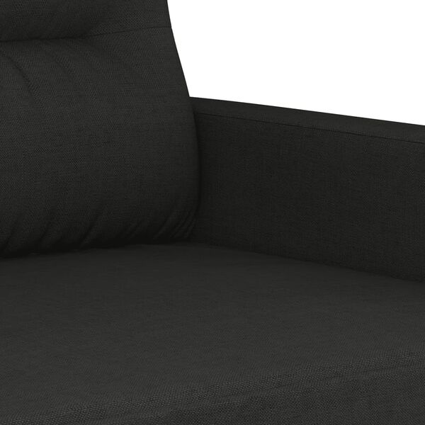 vidaXL 2 Piece Sofa Set with Cushions Black Fabric