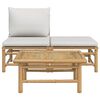 vidaXL 3 Piece Garden Lounge Set with Light Grey Cushions Bamboo