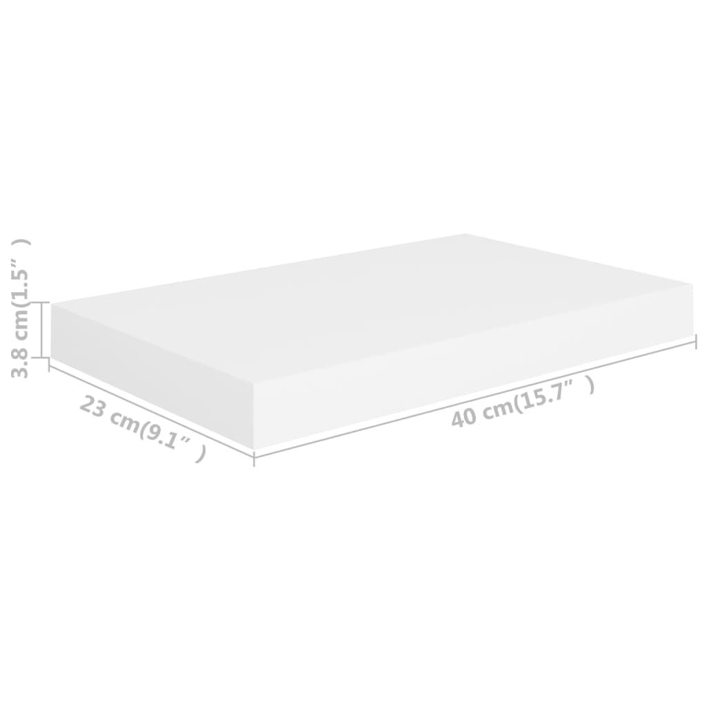 vidaXL Floating Wall Shelf White 40x23x3.8 cm MDF