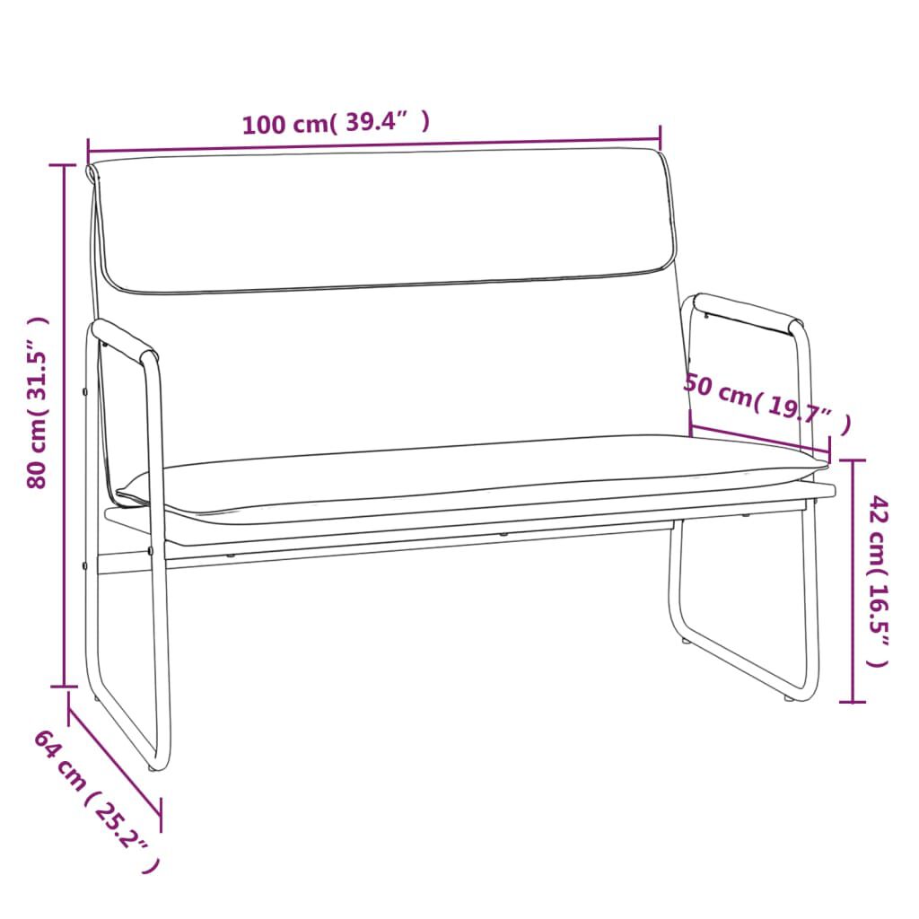 vidaXL Bench Dark Grey 100x64x80 cm Fabric