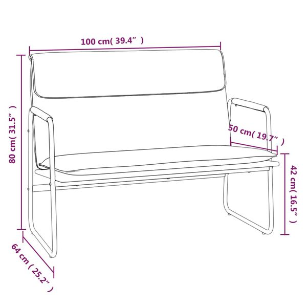 vidaXL Bench Dark Grey 100x64x80 cm Fabric