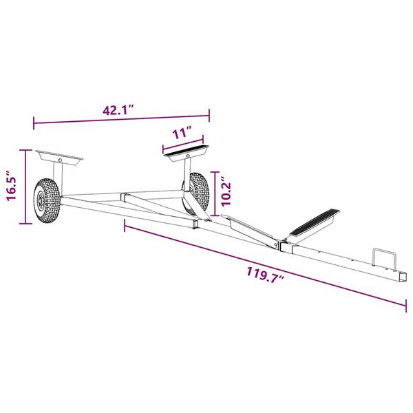 vidaXL Boat Trailer Silver 302 x 107 x 42 cm Steel