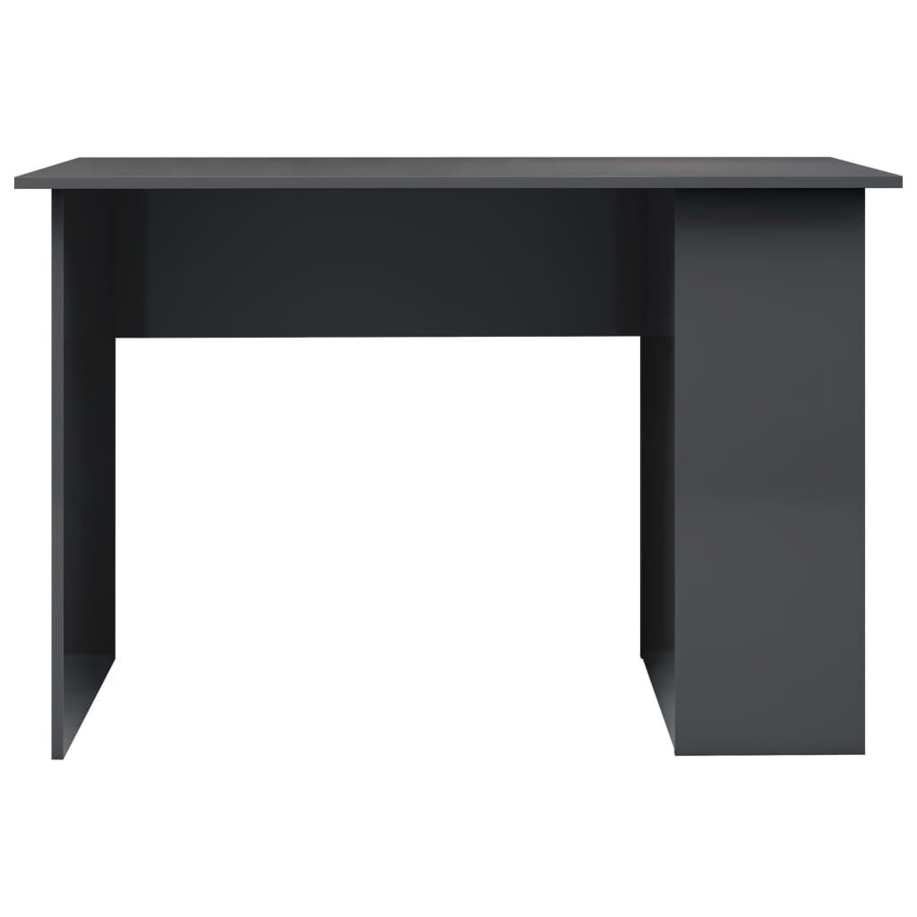 vidaXL Desk High Gloss Grey 110x60x73 cm Engineered Wood