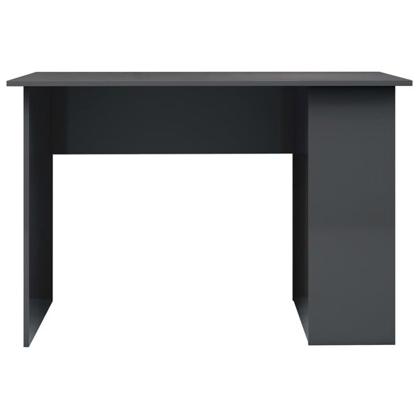 vidaXL Desk High Gloss Grey 110x60x73 cm Engineered Wood