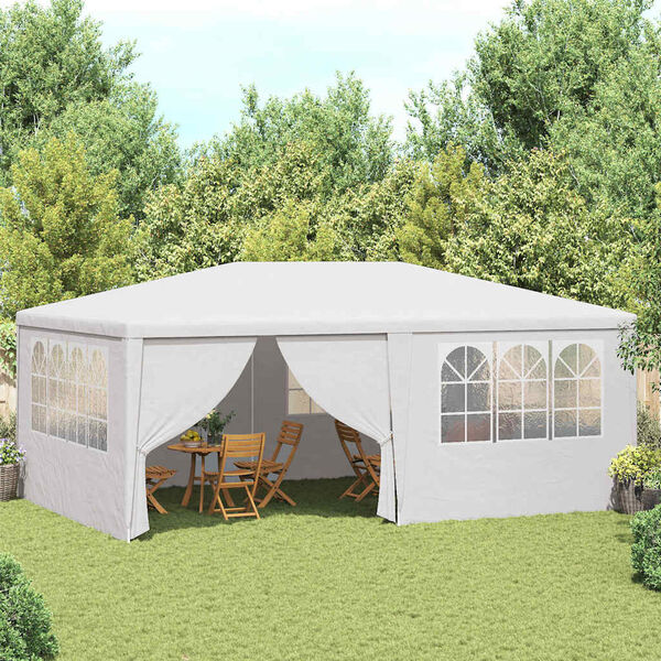 vidaXL Professional Party Tent with Side Walls 4x6 m White 90 g/m?
