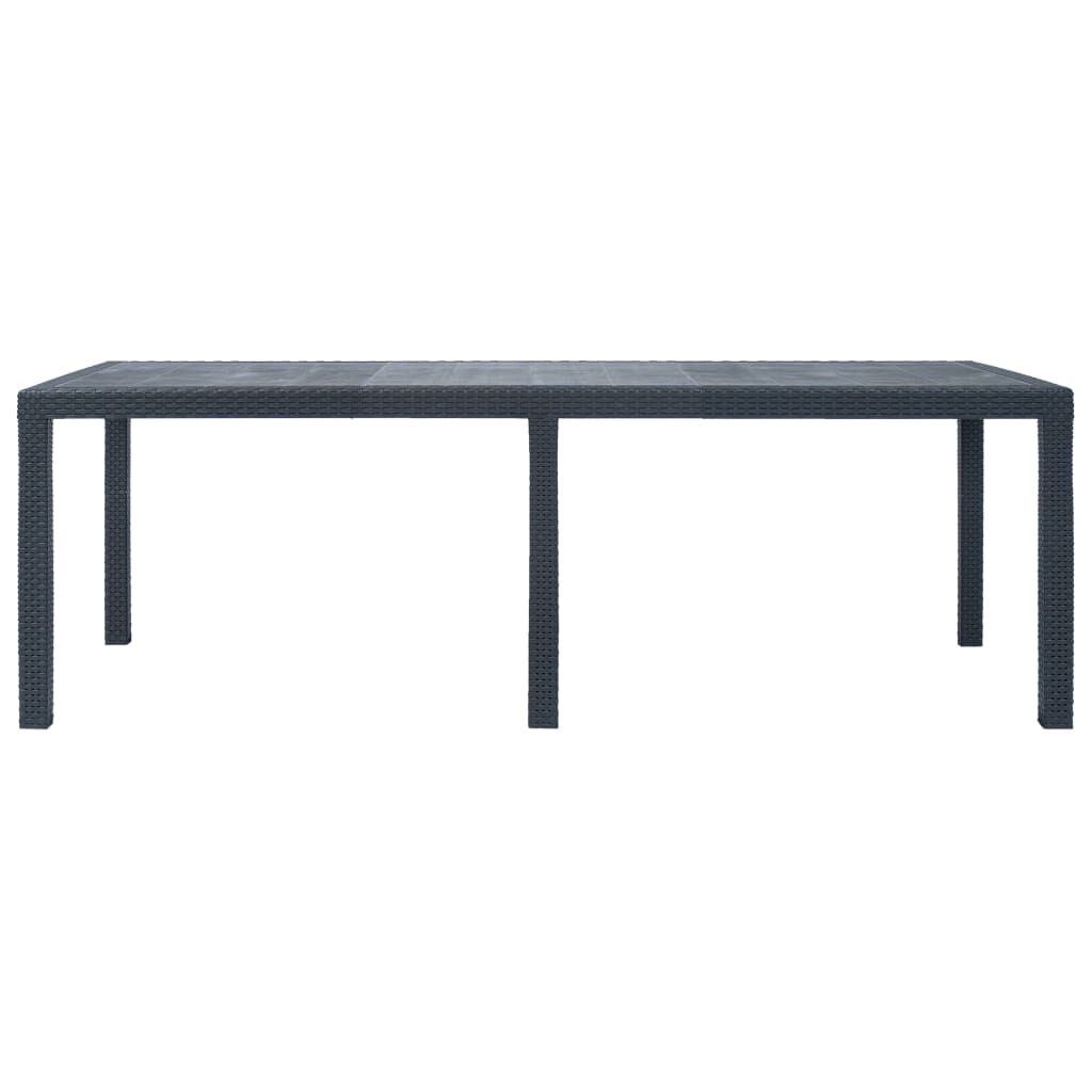 vidaXL 9 Piece Outdoor Dining Set Plastic Anthracite Rattan Look