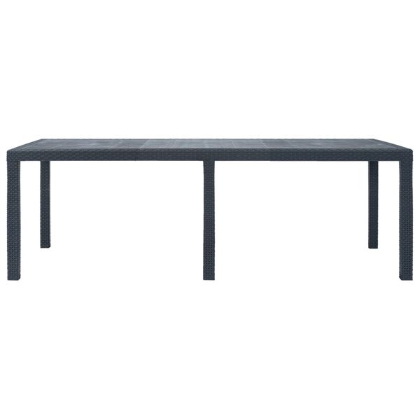 vidaXL 9 Piece Outdoor Dining Set Plastic Anthracite Rattan Look
